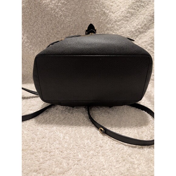 Coach Black Pebbled Leather Backpack Bag Authentic Evie Goldtone Hardware - Picture 5 of 12